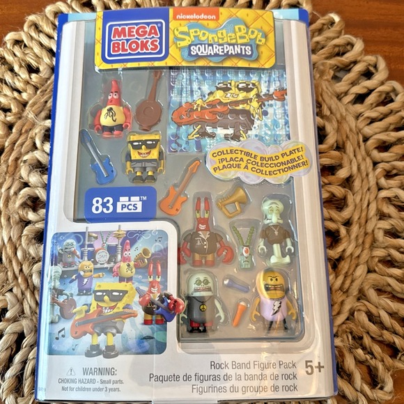 SpongeBob SquarePants Mega Bloks Rock Band Figure Pack 83 piece (7 Minifig)  New - Picture 1 of 9